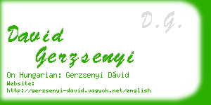 david gerzsenyi business card